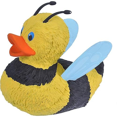 Wild Republic Rubber Duck, Bee, Gift for Kids, Great Gift for Kids and Adults, 4 inches, Bright Yellow