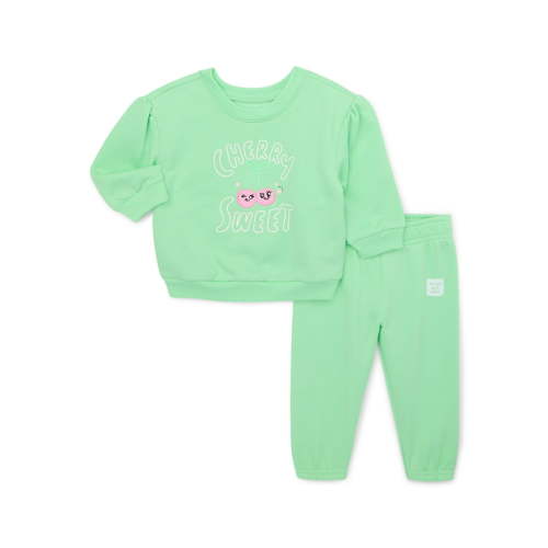 Garanimals Baby Girl Fleece Top & Pant, 2-piece Outfit Set, Sizes 0-24 Months