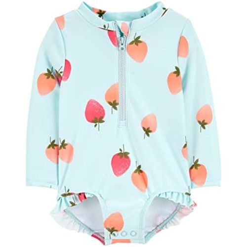 Simple Joys by Carter's Baby-Girls Long Sleeve Zipper One Piece SwimsuitOne Piece Swimsuit