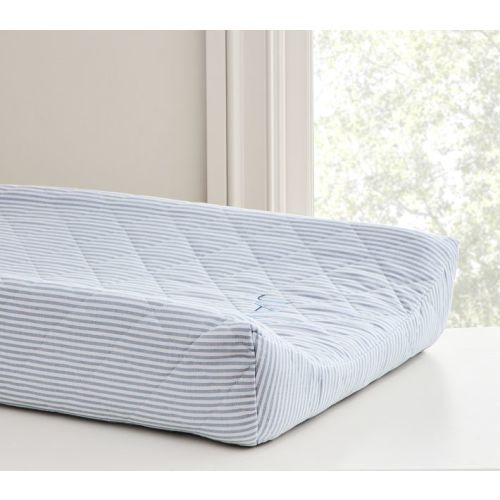 Oxford Stripe Quilted Changing Pad Cover
