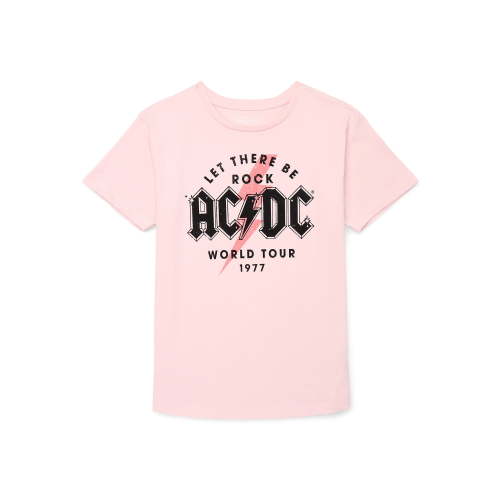 Wonder Nation AC/DC World Tour, Girls Graphic Crew Neck Short Sleeve Tee, Sizes 4-20