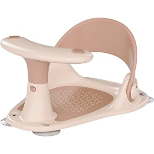 Alwytlon Baby Bath Seat, Infant Bath Seat Baby Bathtub Seat for Sit-Up Bathing, Provides Backrest Support and Suction Cups for Stability, Easy to Set-Up, Remove, Include Temperature Display (Pink)