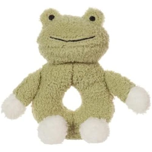Apricot Lamb Baby Frog Soft Rattle Toy, Plush Stuffed Animal for Newborn Soft Over 0 Months (Frog, 6 Inches)
