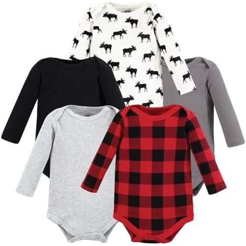 Hudson Baby Unisex Baby Thermal Long Sleeve Bodysuits