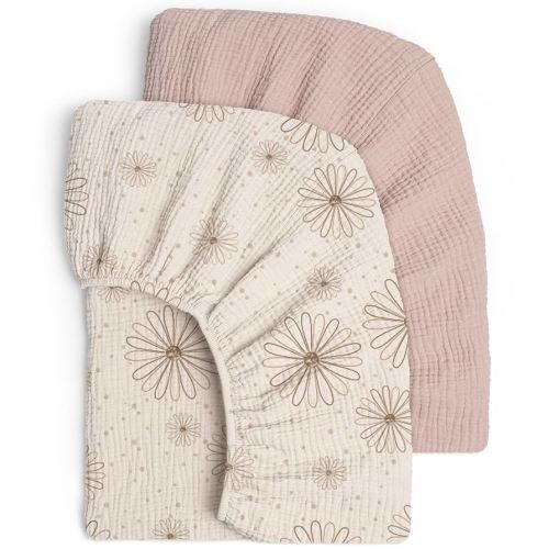 Amazon.com: Lulu moon Muslin Crib Sheets - Fitted Crib Mattress Sheets for Boys and Girl - 28"x 52", 2 Pack : Baby