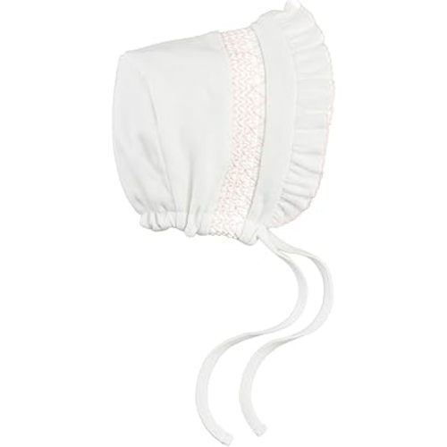 Mud Pie Children's Pink Smocked Bonnet; NB-3M
