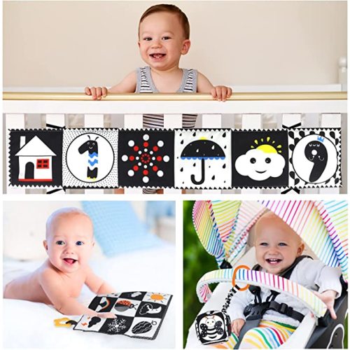 Black and White High Contrast Baby Toys 0-3 Months for Newborn, Montessori Toys Sensory Infant Tummy Time Toys Baby Essentials 0-6 Gifts - S1(NORMAL)