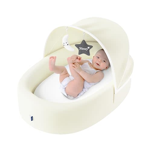 Biliboo Premium Baby Lounger - Must Have Baby Bassinet for Newborn, Infant and Toddler - Baby Nest Lounger - Baby Shower - Baby Registry - Lemon Meringue
