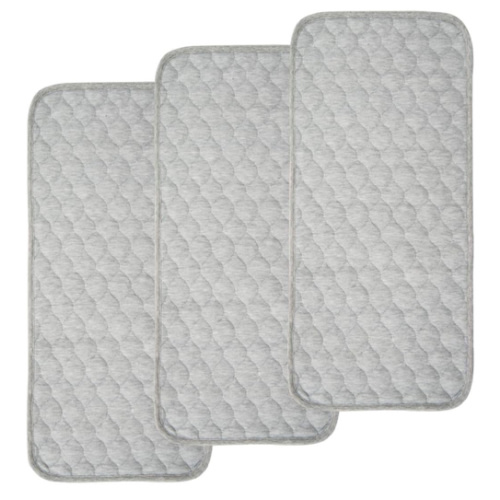 BlueSnail Quilted Thicker Waterproof Changing Pad Liners 3 Count(Gray 13” x 27”)