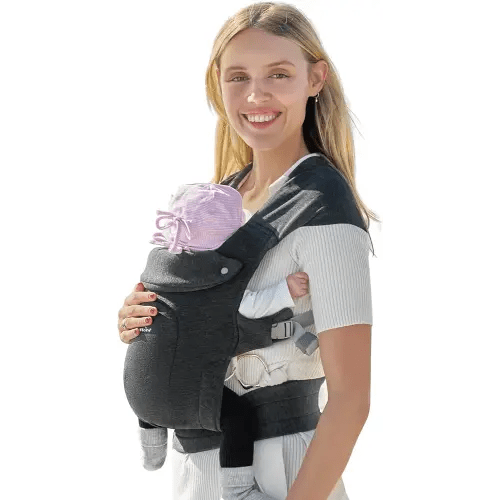 GROWNSY Baby Carrier Newborn to Toddler, Cozy Baby Wraps Carrier, Ergonomic Baby Carrier with Head Support, Deep Grey