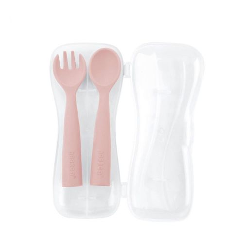 Haakaa Bendy Silicone Cutlery Set Rust