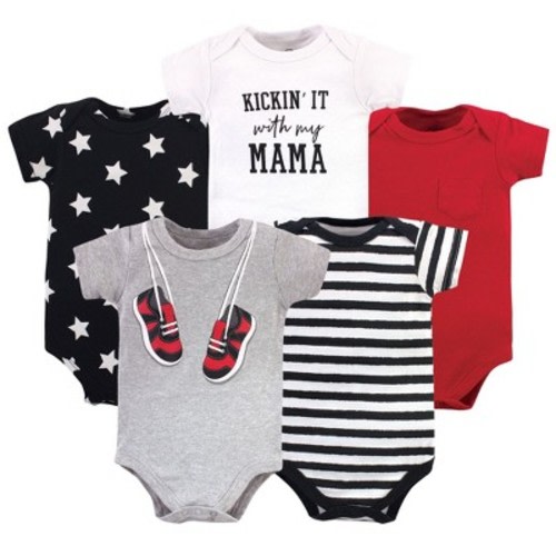 Little Treasure Baby Boy Cotton Bodysuits, Sneakers, 9-12 Months