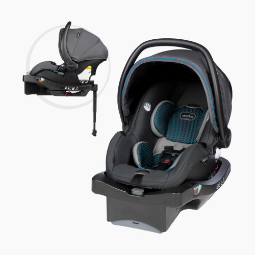 Evenflo Litemax DLX Infant Car Seat with SafeZone Load Leg Base - Sawyer Gray