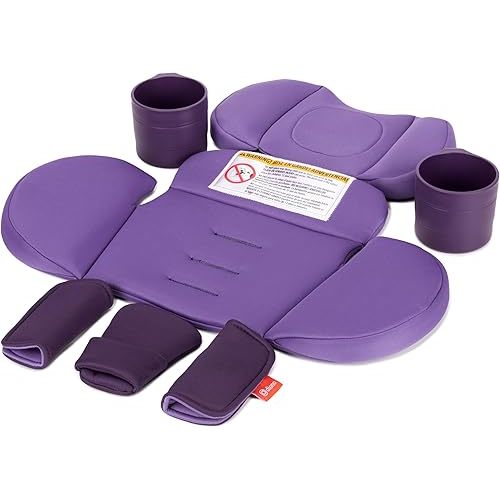 Diono Radian 3R Comfort Travel Kit, Infant Car Seat Accessory, Compatible with Radian 3R, 7-Piece Kit (2 Harness Pads, 1 Buckle Pad, Head Cushion, Seat Cushion, 2 Cupholders), Purple Wildberry