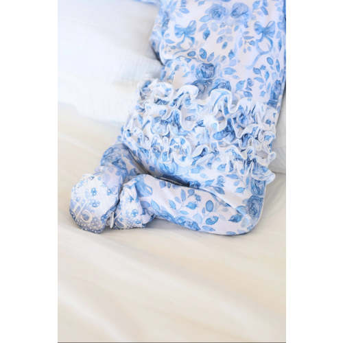 Betsy's Blooms Ruffle Zipper Footie