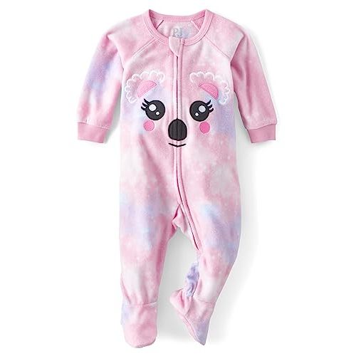 The Children's Place Baby Girls' and Toddler Fleece Zip-Front One Piece Footed Pajama