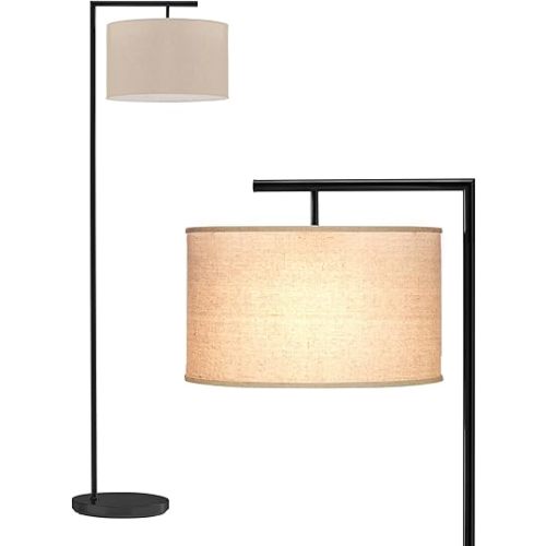 Brightech Montage Modern Floor lamp, LED Floor Lamp for Living Rooms & Offices - Tall Standing Lamp for Bedroom Reading - Corner Pole Lamp for Contemporary Home Decor - Black