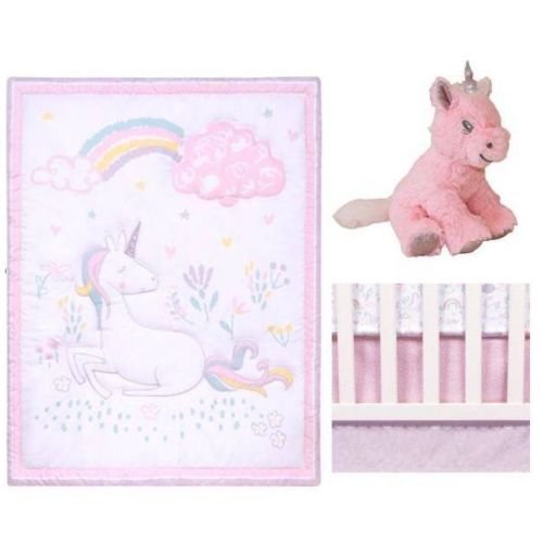 Sammy & Lou Sweet Unicorn Baby Nursery Crib Bedding Set - 4pc