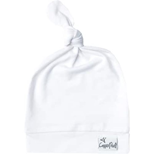 Copper Pearl Baby Beanie Hat Top Knot Stretchy Soft Dove