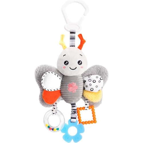 Baby Hanging Toy for Activity Gym, Car Seat Toys, Carseat Toys Hanging, Car Seat Toys for Babies 6-12 Months, Infant Rattles Toys with Teether, Stroller Toys for 0 3 6 9 12 Months