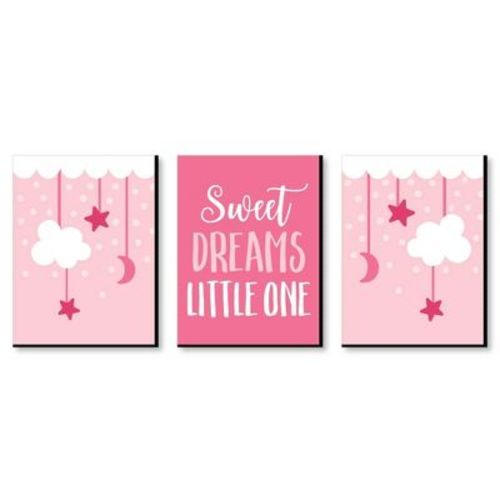 Big Dot Of Happiness Baby Girl - Pink Nursery Wall Art And Kids Room Decorations - 7.5 X 10 Inches - Set Of 3 Prints