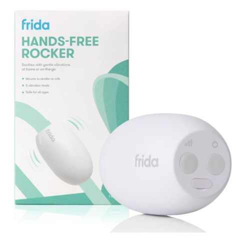 Frida Baby Hands-Free Stroller Rocker Device with 5 Vibration Levels, Universal Stroller Accessories, Rechargeable Portable Rocker for Cribs & Strollers, Water-Resistant Baby Soother