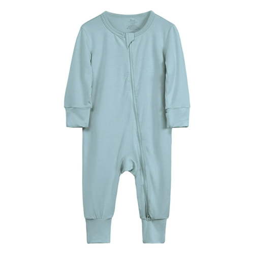 Bjutir Baby Toddler Bodysuit Cotton Rompers Footless Pajamas Zipper Long Sleeve Sleeper Jumpsuit Light Blue 0-3 Months