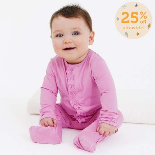mauve modal magnetic parent favorite footie with ruffles – Magnetic Me