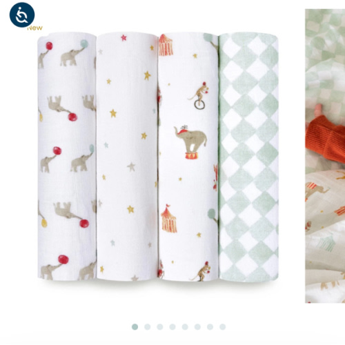 Elephant Circus Cotton Muslin Swaddle 4 Pack | aden + anais