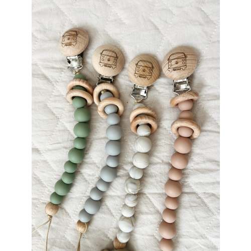 “Earthy” collection pacifier clips – LUNAWEAR