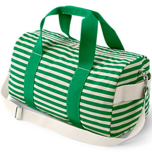 Canvas Weekender Duffle Bag | Lands' End- Green Stripes