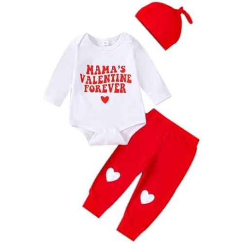 Twopumpkin My First Christmas Baby Boy Outfit Newborn Santa Baby Romper Bodysuit+Striped Pants+Hat Infant Clothes Set