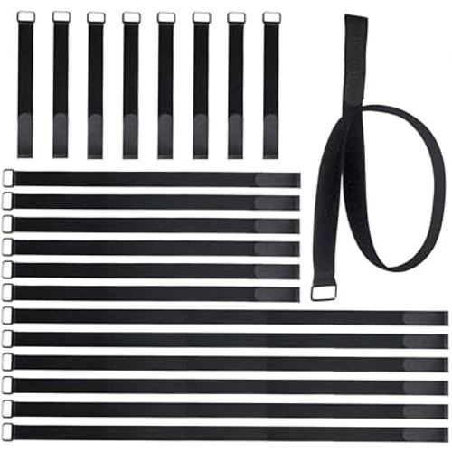 12"-24"-36" Extend Fastening Straps - 20 Pack Adjustable Nylon Securing Straps - Reusable Hook and Loop Cinch Strap