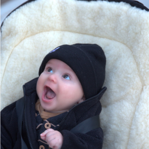 Black Organic Wool Adjustable Footmuff | Cover Baby LLC