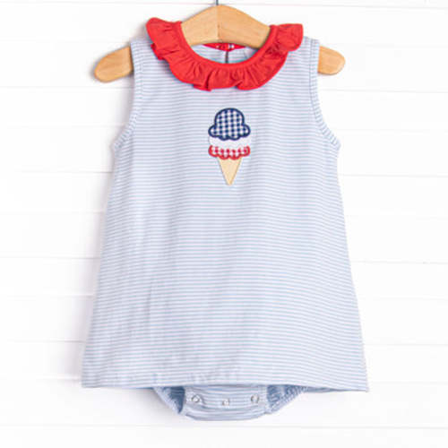 Stitchy Fish- Freedom Freeze Applique Skirted Bubble, Blue