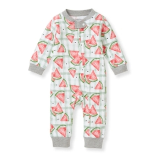 Mini Watermelon Check Footless Sleep & Play Baby Pajamas