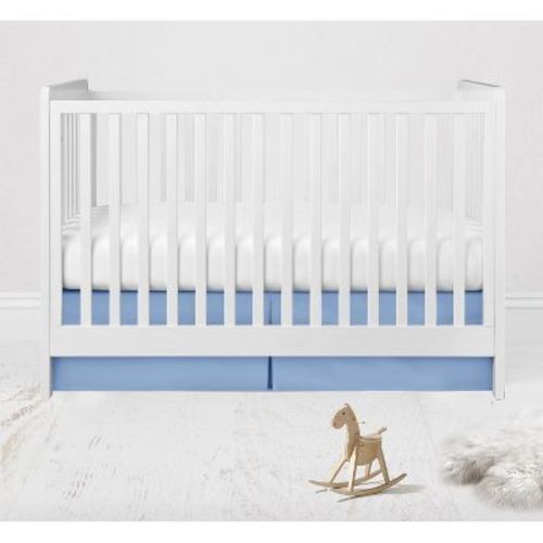 Bacati - Solid Crib/toddler Bed Skirt - Blue