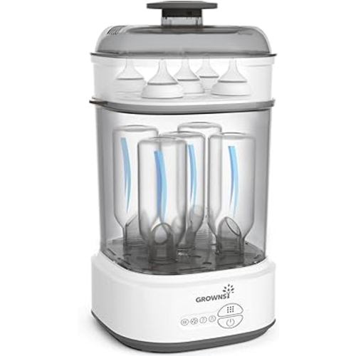 Bottle Sterilizer and Dryer, Compact Electric Steam Baby Bottle Sterilizer (Esterilizador de Biberones), Bottle Sanitizer for Baby Bottles, Pacifiers, Pump Parts Black