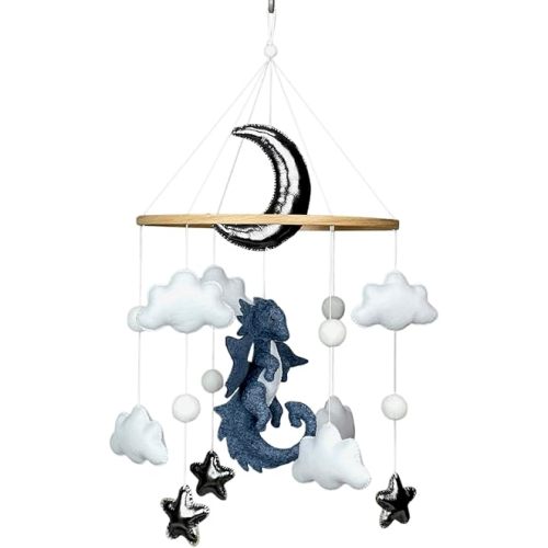 Dragon Baby Mobile for boy Crib Dragon Nursery Decor Dragon Crib Mobile Fantasy Nursery Felt Dragon Hanging Mobile Baby boy Mobile Dragon Baby Shower New Baby boy Gift Expecting mom Gift
