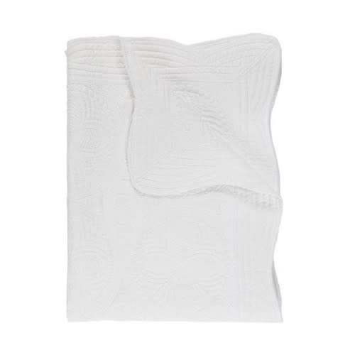 Heirloom Scalloped Baby Quilt Blanket in Pink, Blue, or White