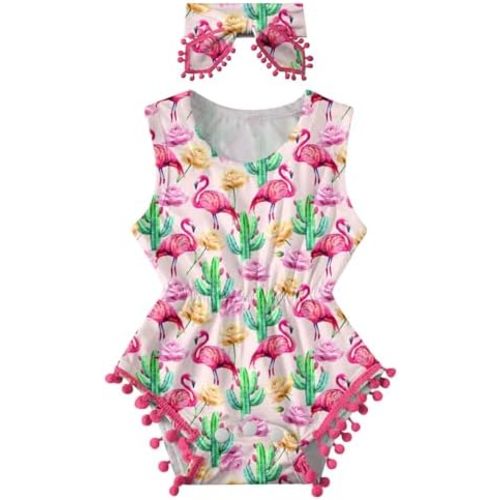 Baby Girl Clothes 0-24 Months Floral Sleeveless Baby Cowgirl Newborn Romper Jumpsuit Outfit Set with Headband