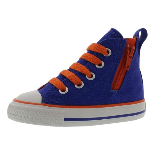Converse Chuck Taylor Side Zip Hi Infant/Toddler Shoes Size 10, Color: Blue/Oramge