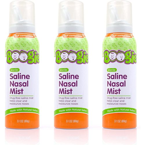 Boogie Baby Saline Nasal Spray Mist, Nasal Decongestant, Made with Saline, Fresh, 3.1 Ounce (Pack of 3)