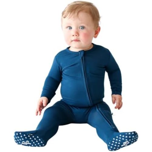 Posh Peanut Baby Boy Sleepers - Viscose from Bamboo Baby Pajamas - 2 Way Zipper Sleepers & Footie Pajamas with Designer Grips