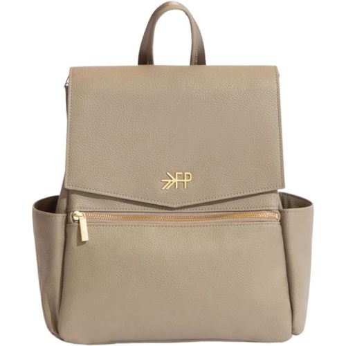 Freshly Picked Classic Mini II Diaper Bag Backpack, Wipeable Vegan Leather Baby Diaper Bag, 8 Pockets Total (Aspen)
