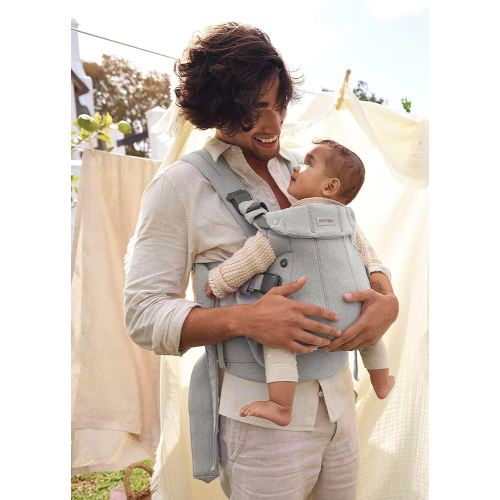 BabyBjörn Baby Carrier Harmony, Light Gray, Woven Mélange, 3-in-1 Ergonomic Baby Carrier, Newborn, Facing-in, Outward-Facing, and Back Carrying Positions Supported (7-40 lbs), Newborn to Toddler
