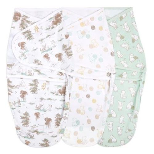 aden + anais® essentials 3-Pack Disney Pooh Easy Wrap Swaddle Wraps in Grey - GREY - 0-3 MONTHS