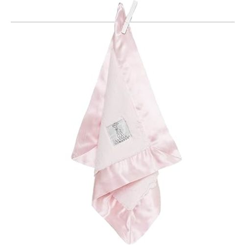 Little Giraffe Baby Blanket - Luxe Soft Blanket with Satin Trim - Baby Stroller Blanket - Newborn Baby Essentials & Baby Gifts - 17" x 17" - Pink
