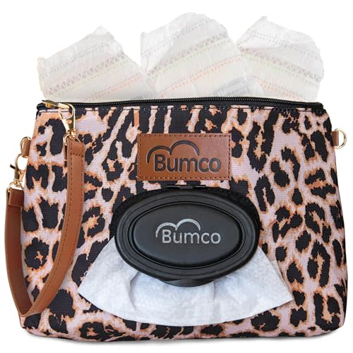 Bumco Diaper Clutch - Portable Wipes Dispenser & Baby Travel Essential, Airtight Dispenser, Refillable Wipes Container, Travel Baby Essentials, Diaper Bag Purse