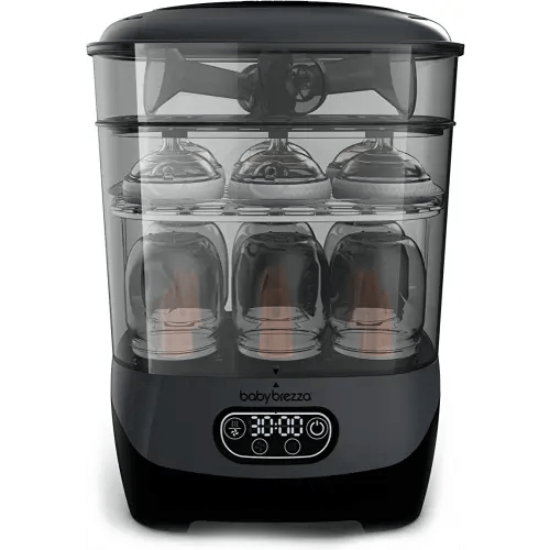 Baby Brezza Baby Bottle Sterilizer + Dryer Advanced – Electric Steam Sterilization Machine – Universal Sterilizing of All Bottles: Plastic, Glass, Pacifiers + Breast Pump Parts- HEPA Filter, Charcoal